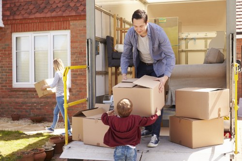 Packing boxes for a home move in South Hackney