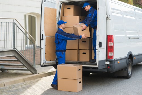 Moving van outside a commercial property in South Hackney