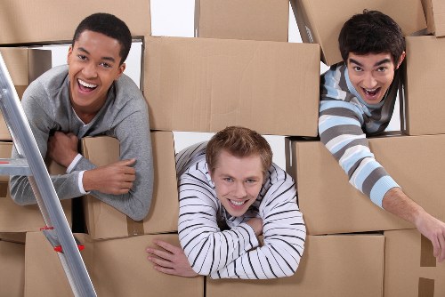 Prepared moving boxes and household items ready for collection