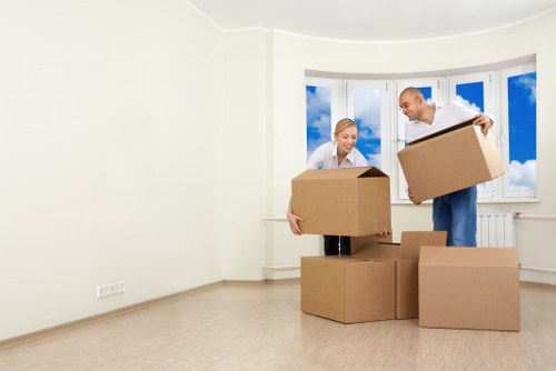 Boxes and household items ready for house removals in South Hackney